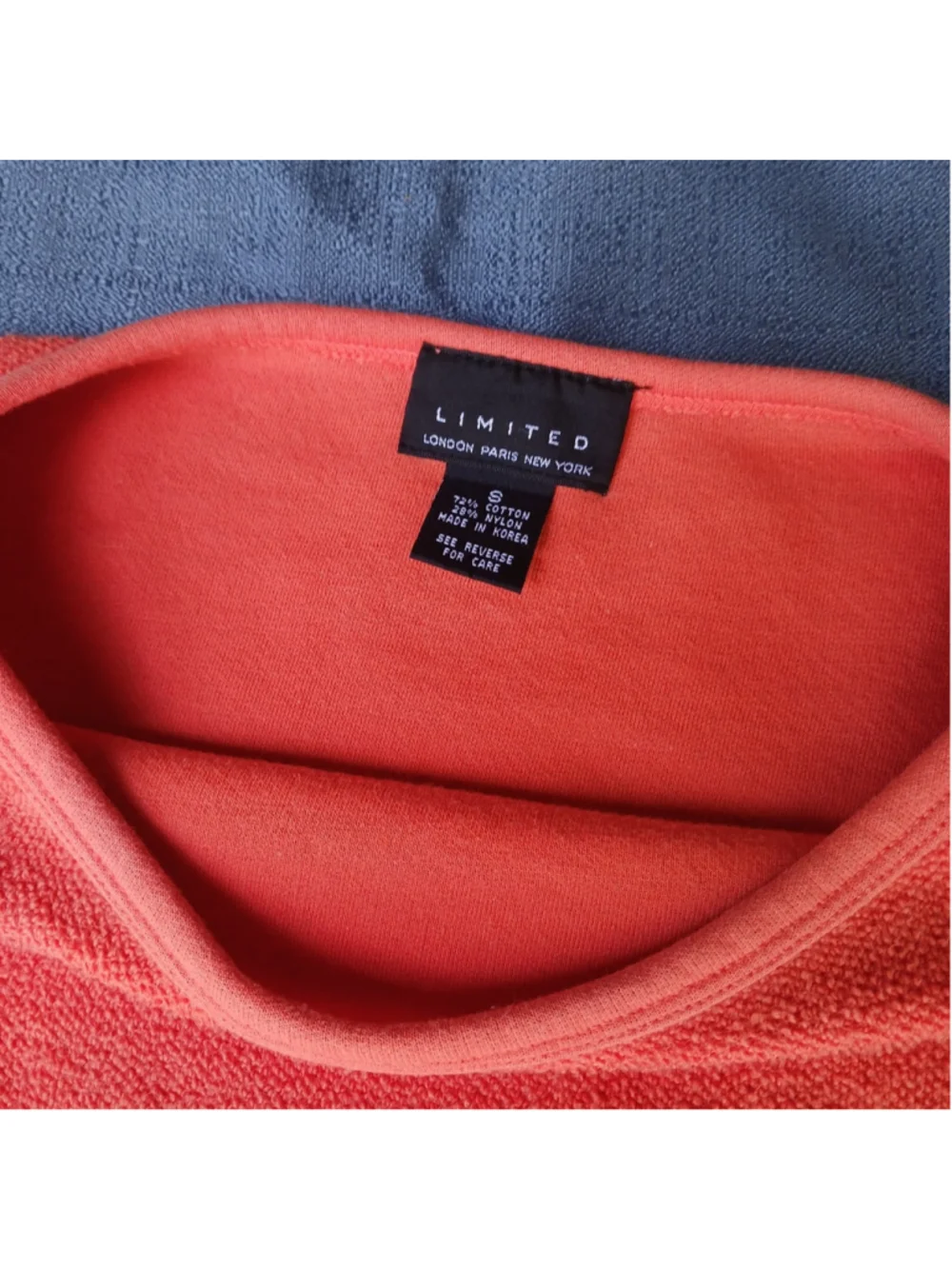 VTG The Limited Orange Terry Sweatshirt Oversized Boat Neck comfy Beachy Boho